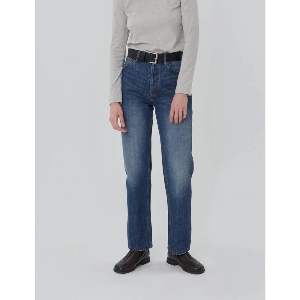 Still Here Medium Blue Straight Leg Hidden Button Fly Childhood Jeans 29